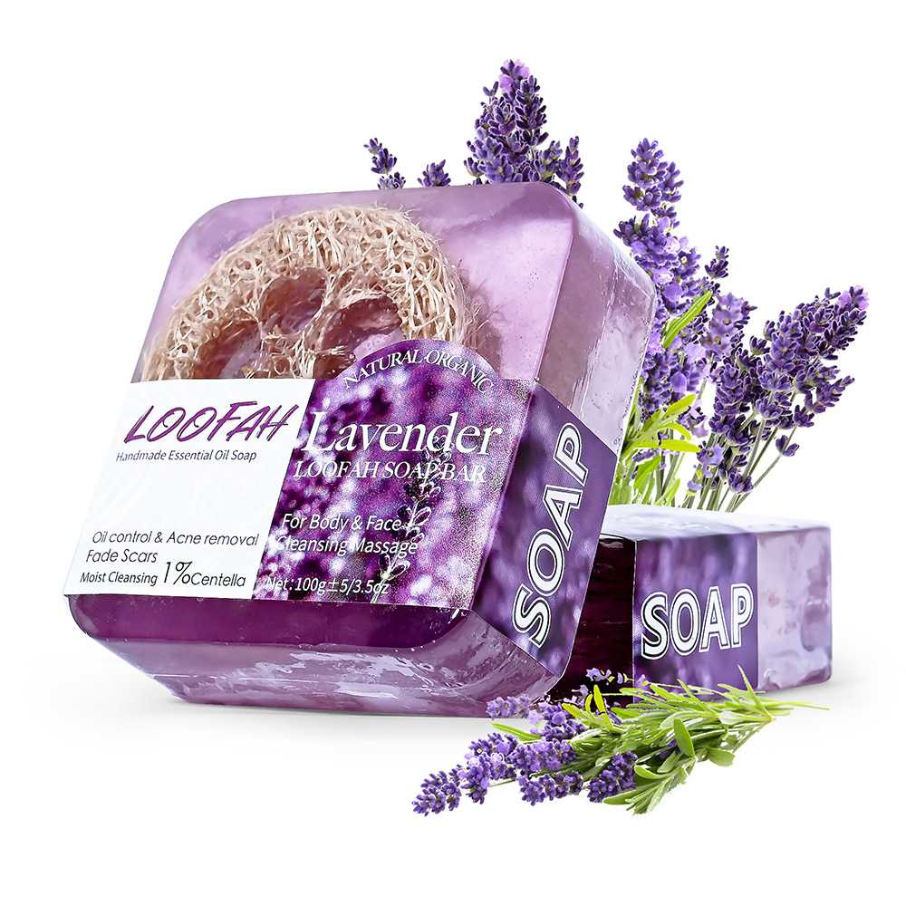 Bulk Handmade Natural Coconut Lavender Loofah Cleaning soap for Face and Physique – Moisturizing and Whitening